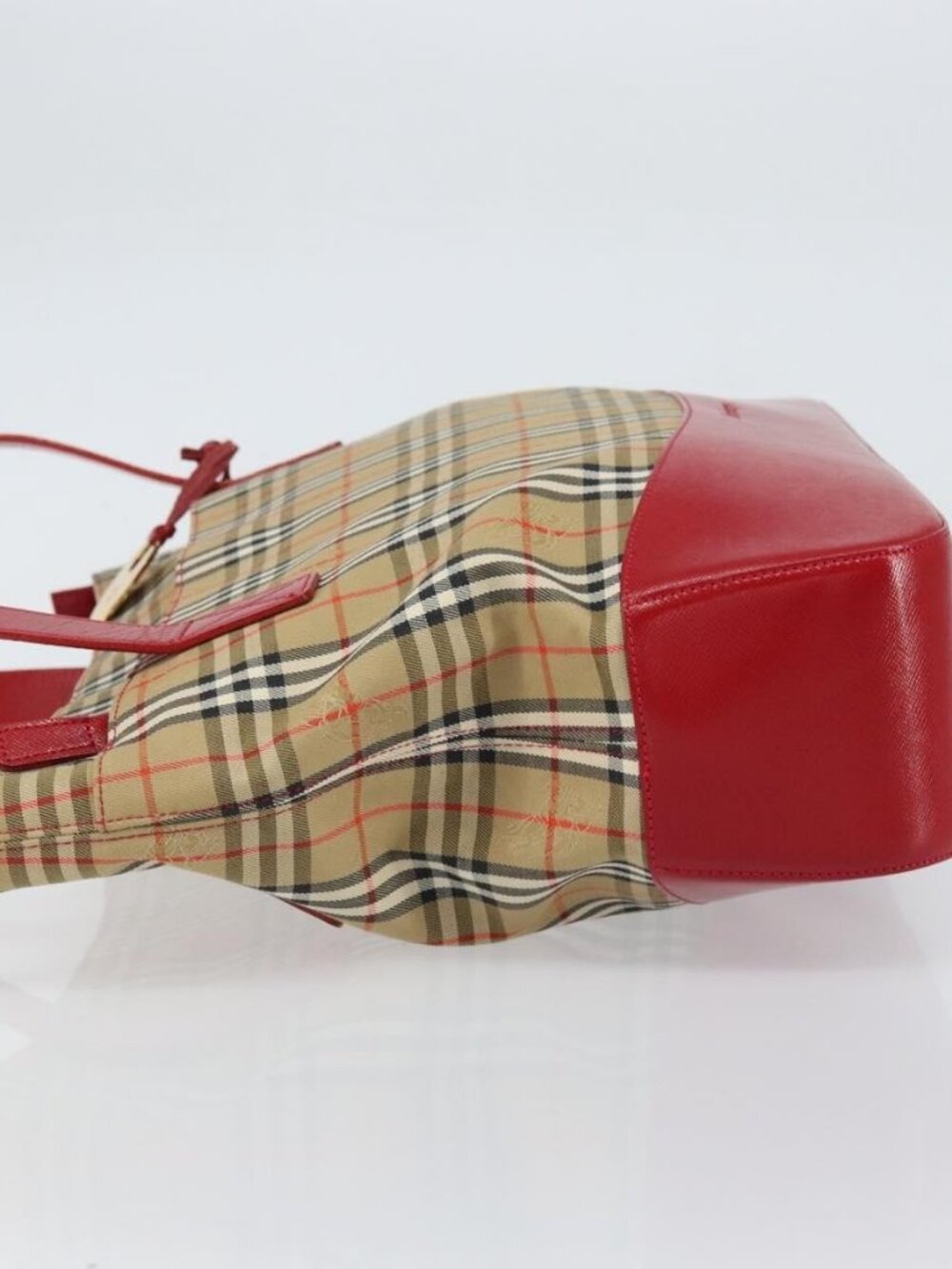 Burberrys Nova Check Tote Bag Canvas Beige Gold Auth 156474 - Picture 4 of 16